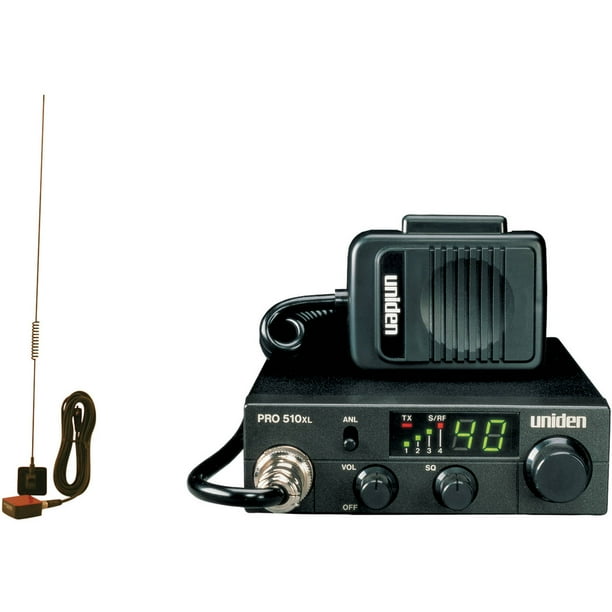 Uniden PRO510XL 40Channel Compact CB Radio and Tram 1198 Glass Mount