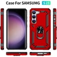 thumbnail image 2 of for S23 Case Samsung S23 5G Phone Case Galaxy S23 Case,Military-Grade Protective Samsung Galaxy S23 Cover with Ring Car Mount Kickstand for Samsung Galaxy S23/S23 5G - Red, 2 of 12