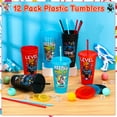 thumbnail image 5 of Armscye 12 Pcs Video Game Party Favor Plastic Tumblers, 24 oz Plastic Tumblers with Lids and Straws, Reusable Video Gaming Cups for Classroom, Birthday, Gamer Party Favor Filler Supplies, 5 of 8