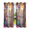 thumbnail image 6 of Yayeee Window Curtains Set of 2 for Living Room Light Filtering 63"x52", Futuristic Sun, 6 of 7