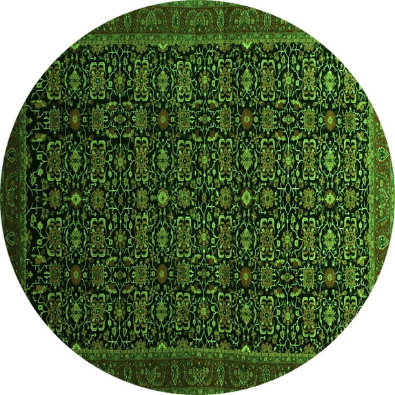 Ahgly Company Indoor Round Persian Green Traditional Area Rugs, 7' Round
