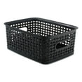 thumbnail image 2 of Advantus Weave Bins, 9 7/8 x 7 3/8 x 4, Plastic, Black, 3 Bins, 2 of 4