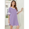 thumbnail image 2 of Ekouaer Nightgowns for Women 2 Pack Sleepshirts Short Sleeve Nightshirt V Neck Sleepwear Casual Pajama Dress, 2 of 6
