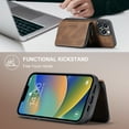 thumbnail image 5 of Allytech for iPhone 14 Plus Case 2022, Vegan PU Leather Anti-Scratch Magnetic Detachable Wallet Zipper Purse Stand Case with Card Slots for iPhone 14 Plus 6.7", Brown, 5 of 8