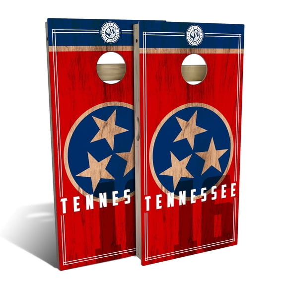 Skip's Garage | Tennessee State Flag 2.0 Cornhole Board Set | Includes Boards & Bags | Choose Your Size & Accessories