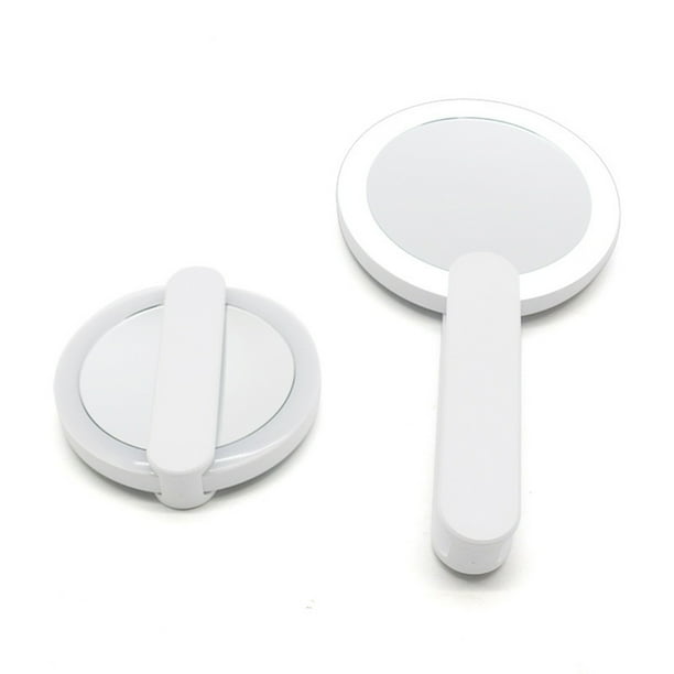 Espejo compacto con luz LED, espejo de bolsillo con puerto de carga USB, mini espejo para bolso, bolsillo, viaje y regalo.