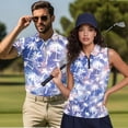 thumbnail image 2 of KUIFORTI Matching Couple Sport Shirts Tropical Palm Tree Lightweight Funny Men Women Matching Couple Golf Shirts Keep Cool in Hot Weather Racerback Design for Casual Wear, 2 of 6