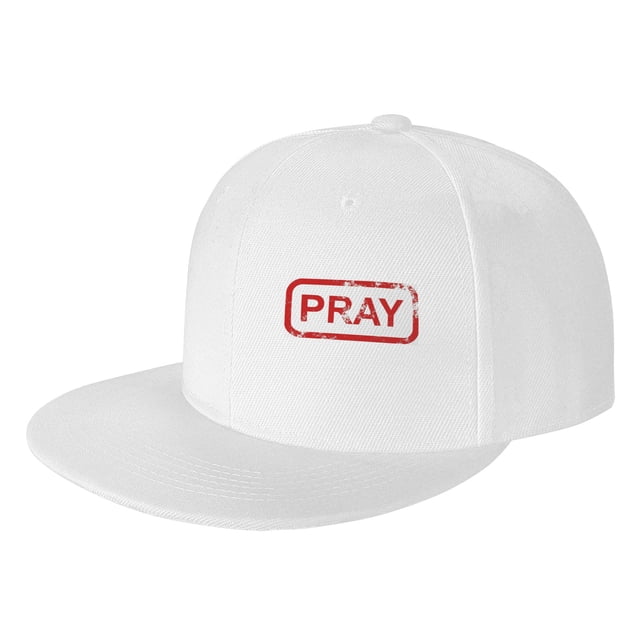 ZICANCN Pray Character Pattern Baseball Caps, Trucker Hats for Men And Women, Adjustable Breathable Flat Caps, White