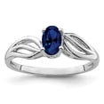 thumbnail image 4 of 925 Sterling Silver Rhodium-Plated Created Sapphire Ring Size 6, 4 of 6