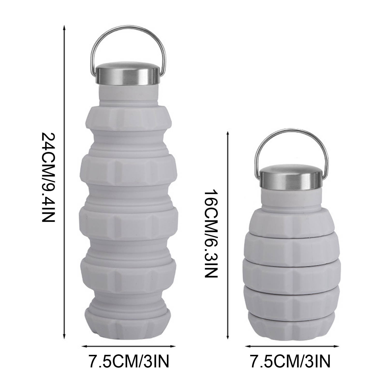 JilgTeok 4 Packs Foldable Water Bottle 500ml Leak Proof Reusable Collapsible Sports Cup for Travel Hiking Camping Gym Outdoor Activities BPA Free