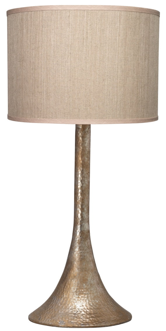33.5" Champagne Unique Hammered Metal Table Lamp with Classic Drum