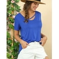 thumbnail image 2 of Doublju Womens Scoop Neck Asymmetric Strap Modal T-Shirt With Plus Size, 2 of 4