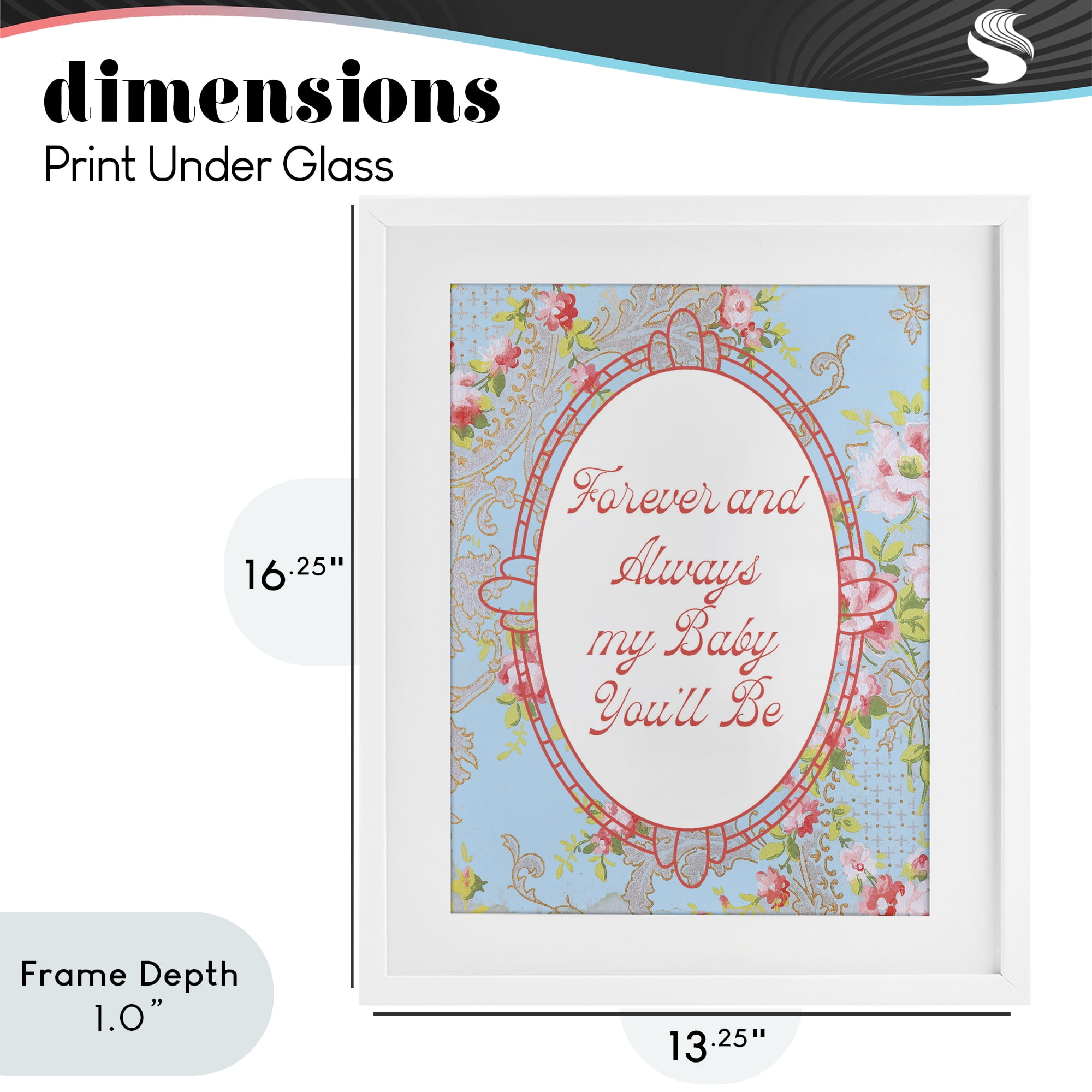 Stupell Industries Forever And Always My Baby White Framed Print Under Glass, design by Lil' Rue