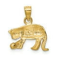 thumbnail image 3 of 14k Satin Diamond-cut Cat Pendant K6124, 3 of 4