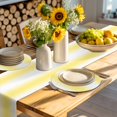 thumbnail image 4 of Lemon Yellow White Round 13 Inch Placemats Set of 2, Gradient Vertical Stripes Geometric HeatResistant Non Slip Place Mats for Dining Table, Wipeable Braided Kitchen Table Mats for Housewarming, 4 of 9