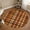Brown, Amber, Tan, variant on Entryway Rug 2'x3', Orange Checked Fall Kitchen Runner Rugs Non-Slip Carpet Mats, Thanksgiving Buffalo Plaid Bedside Rugs Runners Washable Floor Carpet for Bathroom Laundry Room