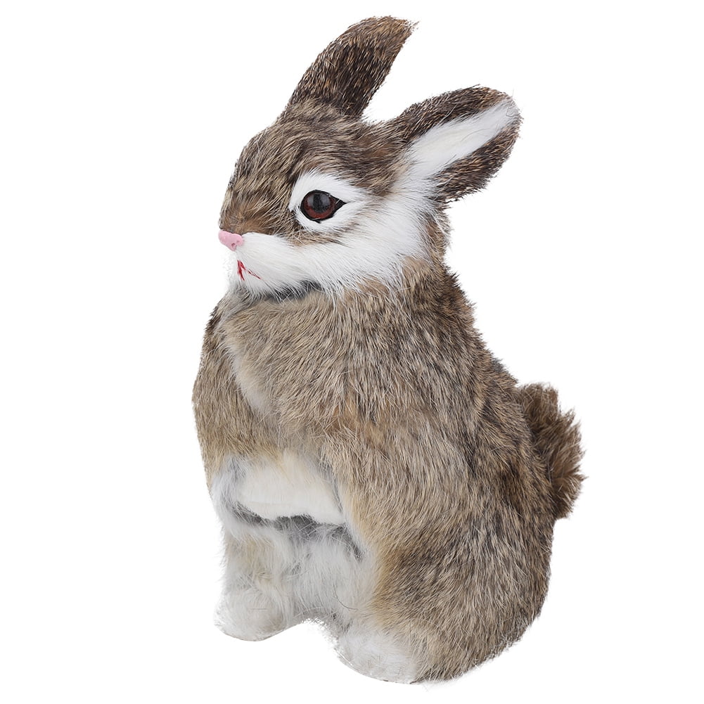 LYUMO Mini Realistic Plush Rabbit Lifelike Animal Easter Home Ornament