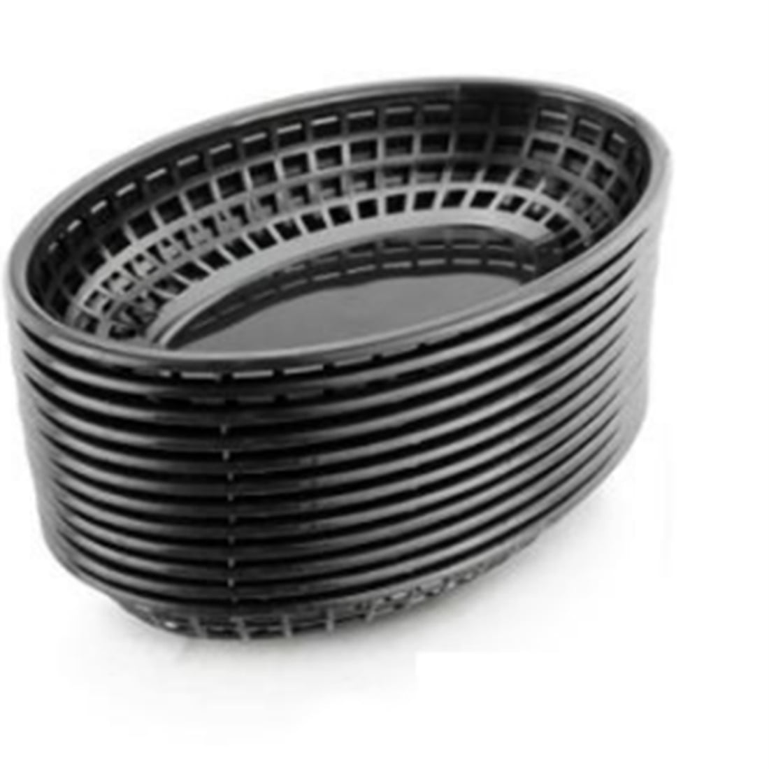 Growment 12 Pcs Plastic Fast Food Baskets Oval Serving Platter