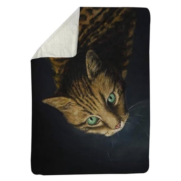 60 x 80 in. Bengal Cat-Sherpa Fleece Blanket