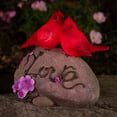 thumbnail image 7 of Exhart Solar Cardinal Love Rock Statue with Flowers, 8 inch, Resin, Multicolor, 7 of 7