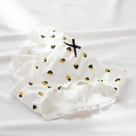 

Xinhuaya Womens Fruit Printed Panties Female Underpants Sexy Women Underwear Soft Comfort Briefs Strawberry Print Pantys