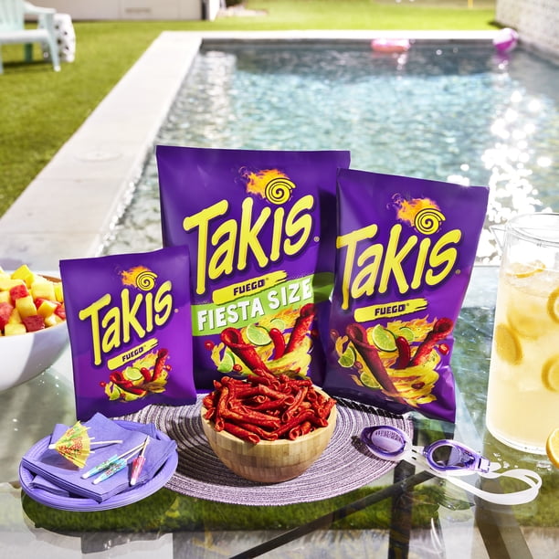 Takis Fuego Fiesta Size 482g×3 大容量 Takis Fuego 17 oz Fiesta Size Bag, Spicy Chili Pepper Lime Rolled