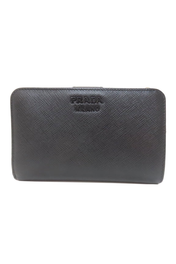 Pre-Owned Prada 1ML225 Lip Charm Bi-fold Wallet Saffiano Leather Women's PRADA
