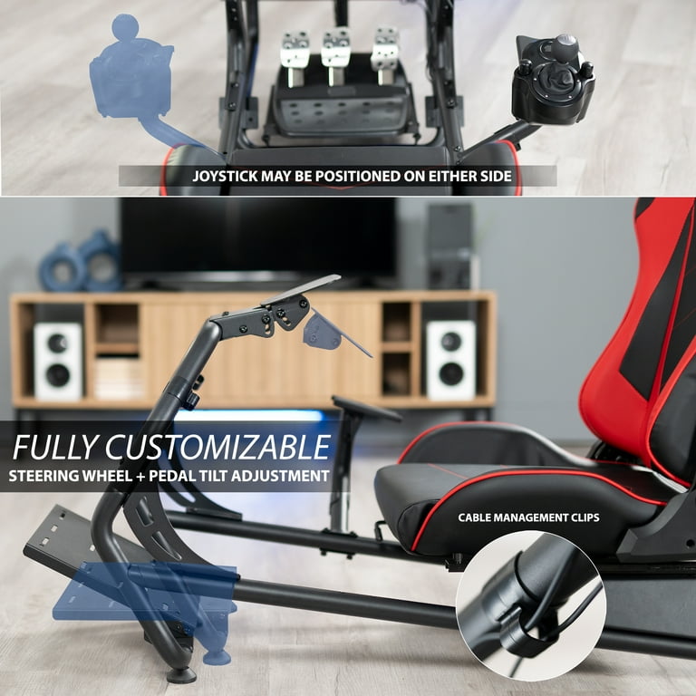 VIVO Gaming Chair Rig with Steering Seat, Racing Simulator Cockpit