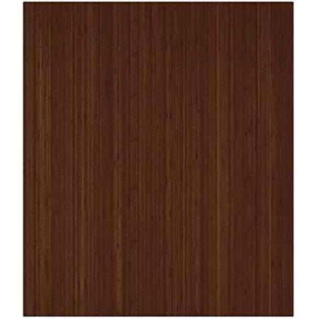 Bamboo Roll-Up Chair Mat Without Lip, Walnut, 42 X 48", 5Mm Thick
