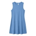 thumbnail image 5 of Rutainlusire Womens Summer Dresses Women's Summer Solid Color Sleeveless Ruched Round Neck Loose Waist Dress Sky Blue M, 5 of 6
