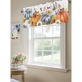 thumbnail image 4 of Fall Orange Blue Pumpkin Valances for Windows Yellow Sunflower Flower Leaf Thanksgiving Kitchen Valance Curtain Rod Pocket Small Curtains for Cafe Bathroom Laundry Basement 54" x 18", 4 of 8