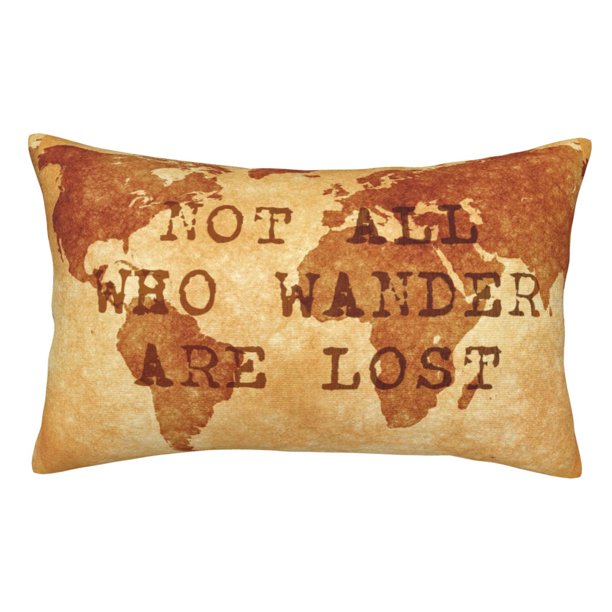 Balery Not All Those Who Wander Are Lost2 Funda de Cojín Estampada, Regalos para Mujeres, Regalos de Amor para Ella, Regalos para Novia o Esposa, Funda de Almohada-16"x24"
