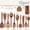 12pcs, variant on 10/12pcs of Non-Stick Cookware Set with Wooden Kitchen Utensils, Heat Resistant Up to 450°F, Including Pans, Spatulas, And Slotted Wooden Spoons. A Stylish And Durable Wooden Utility Set for Cooking