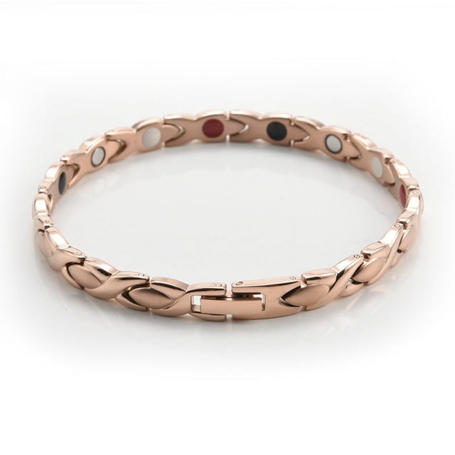 Pulseras de cobre puro para mujeres artritis y alivio del dolor en las articulaciones, pulsera magnética de cobre para mujeres con imanes curativos eficaces