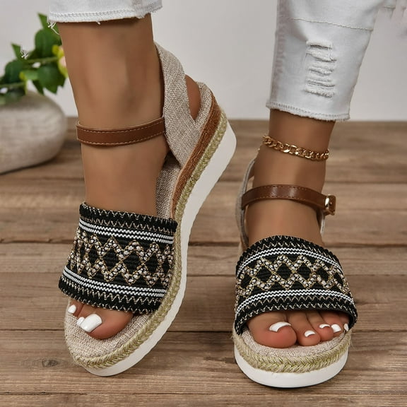 Womens Dress Sandals, Xunlbb Women's Summer Size Wedge Fish Mouth Roman Sandals(Black,Size:36)
