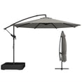 thumbnail image 1 of Outsunny 9.6 ft Rotating Offset Patio Umbrella with Sandbag, Grey, 1 of 10
