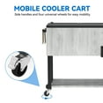 thumbnail image 3 of Dextrus 80 Quart Outdoor Portable Rolling Cooler Cart with Bottle Opener Drainage, Portable Beverage Rolling Cart with Handles & Lower Tray,on 360° Swivel Wheels,Grey, 3 of 5