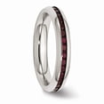 thumbnail image 4 of Stainless Steel 4mm January Dark Red CZ Ring, 4 of 6