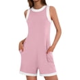 thumbnail image 5 of gbyLJF Womens Jumpsuit Casual Wide Leg Sleeveless Jumpsuits Solid Color Cropped Rompers Loose Fit Overalls with Pockets, 5 of 7