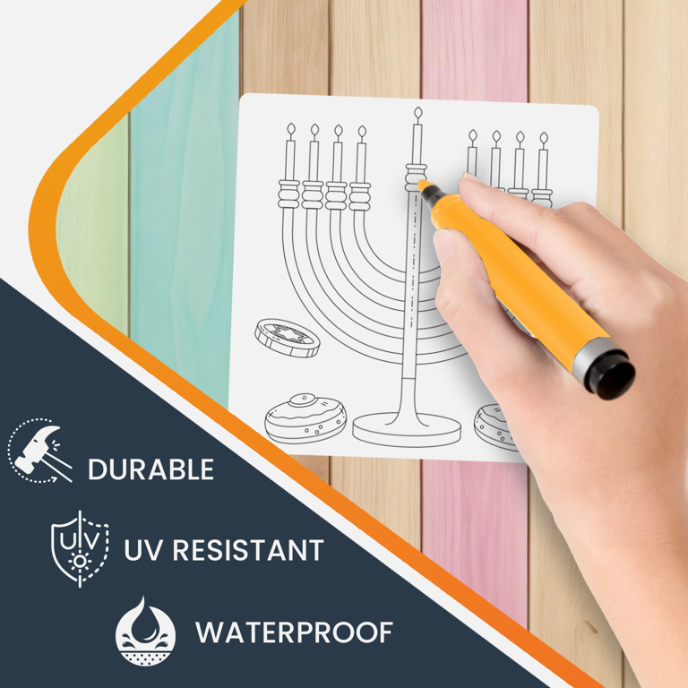 Color Your Own Star of David Menorah Magnet photo 3