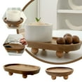 thumbnail image 2 of Wood Riser for Display, Round Wooden Pedestal Stand for Home Decor - Display Tray for Candles, Plants, Vases, Bottles & Soap Dispenser in Kitchen, 2 of 9