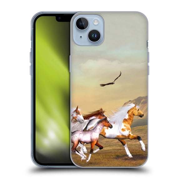 Head Case Designs Officially Licensed Simone Gatterwe Horses Wild Herd Soft Gel Case Compatible with Apple iPhone 14 Plus
