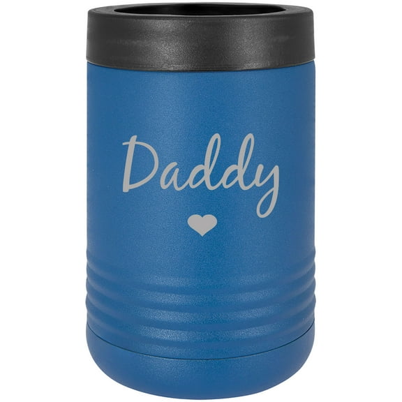 Daddy Stainless Steel Engraved Insulated Beer Beverage Holder Can Cooler, Blue