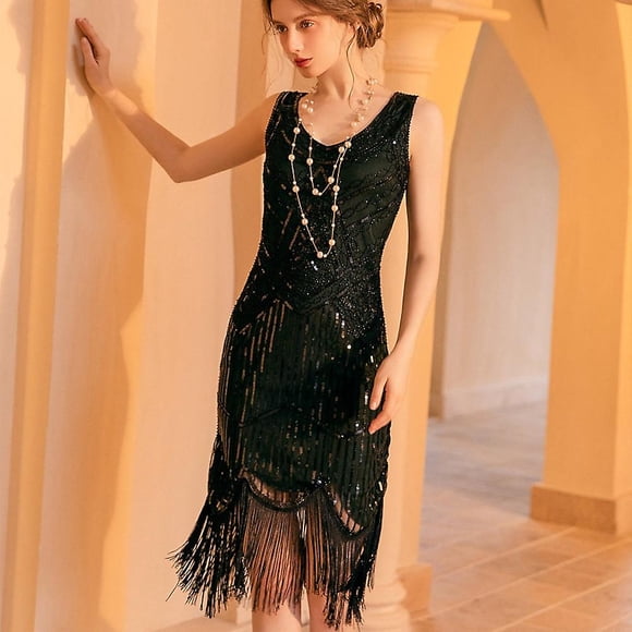 The Great Gatsby 1920s Vintage Dress Flapper Women's Sequins Costume Cosplay Party