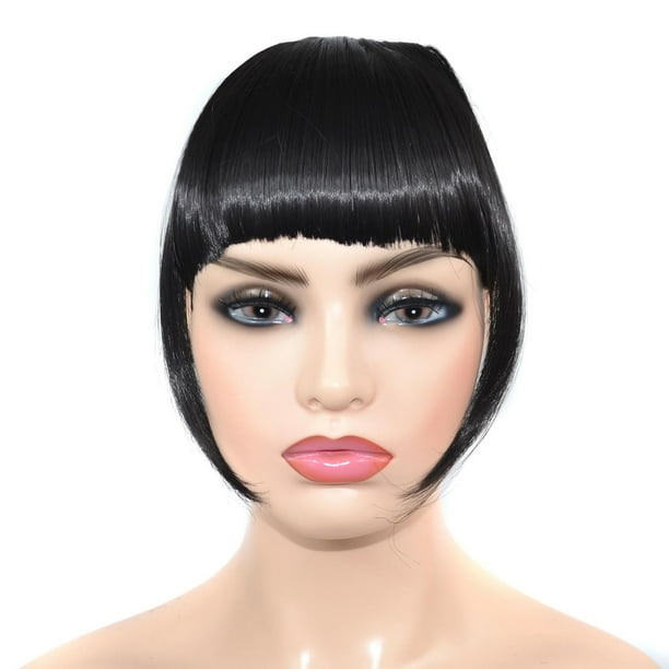 Fiudx Diadema Trenzada, Elegante Flequillo Sintético, Diadema con Clip Seguro, Extensiones Resistentes Al Calórico, Mejora de Peinado Versátil, Accesorio de Moda para Mujer, Ideal para Cualquier Ocas