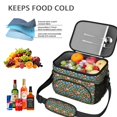 thumbnail image 5 of Lunch Box Pioneer Flower Floral Print Pattern Insulated Lunch Bag for Women Men,Medium Leakproof Lunchbox Cooler Bag Adjustable Strap,10 X 6.7 X 8 Inches, 5 of 6