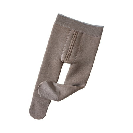 

Sunisery Kids Baby Girls Knitting Pantyhouse Long Pants with Socks Tights Autumn Winter Warm Elastic Footies Tight Leggings Khaki 0-2 Years