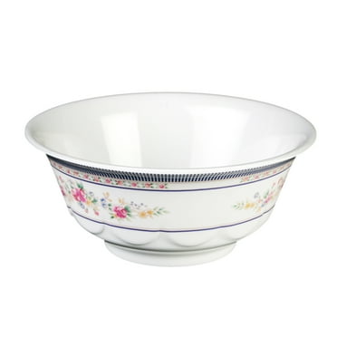 Excellante Rose Melamine Dinnerware Collection 34 Oz, 7 1/4" Scalloped Bowl, Comes in Dozen