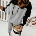 thumbnail image 2 of Ichuanyi Ladies Fashion Slim Sports Long Sleeve Two-piece Color Block Sweatshirt Set, 2 of 9