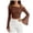 Brown, variant on Off Shoulder Tops For Women Spaghetti Strap Inner Liner Flare Long Sleeve Slim Fit Tee Ladies Crop Top S Green